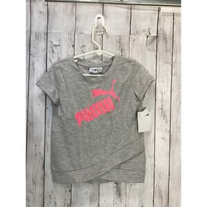 PUMA Girls Gray Short Sleeve Tops Size 4T